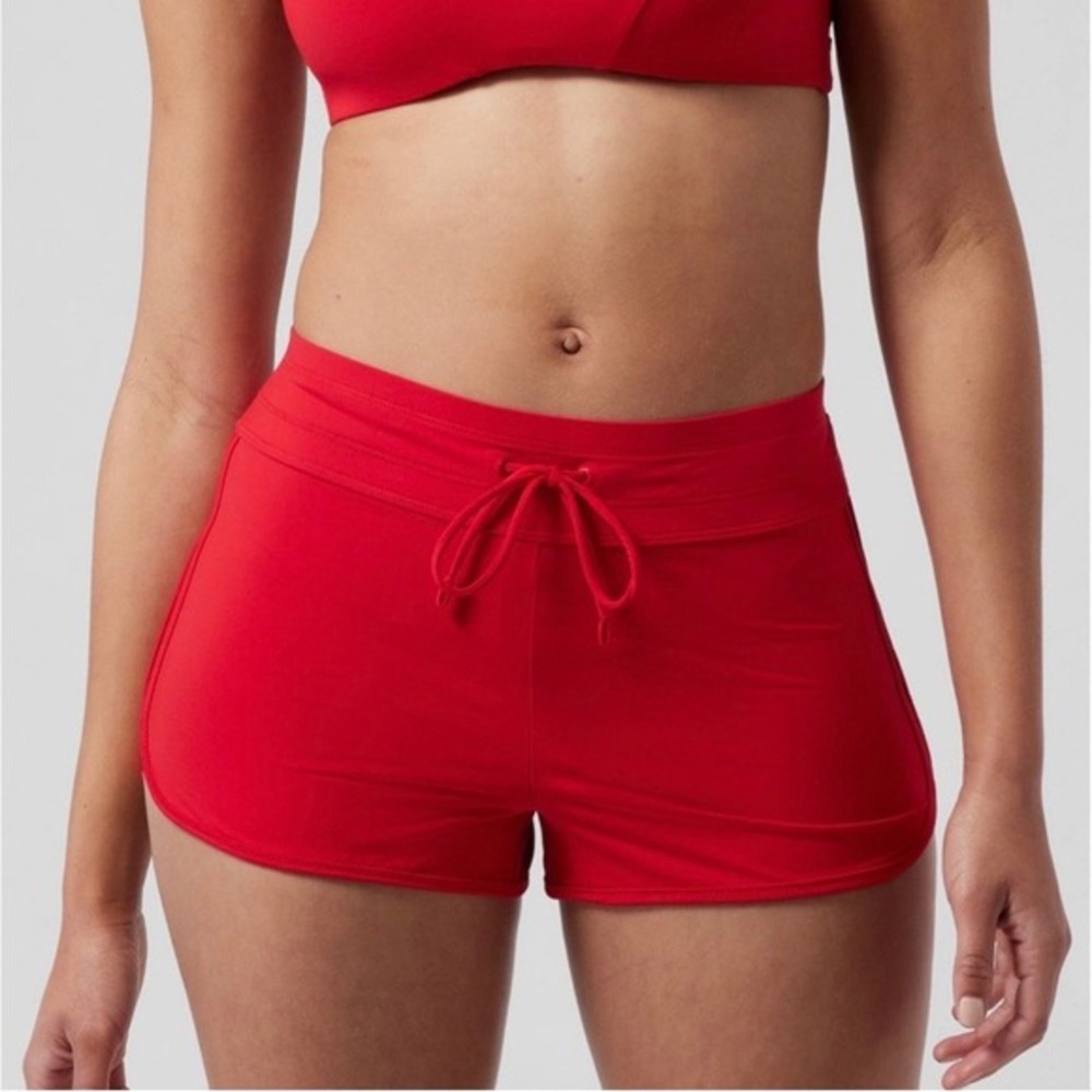 Athleta Surge Swim Short Red XL Beach Swimming Travel Tropical Boating Vacation‎
